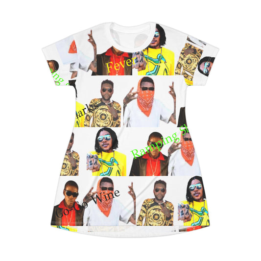 Vybz Kartel Pattern T-Shirt Dress (AOP)