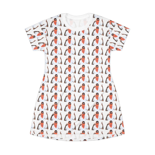 Vybz Kartel Prison Realease Pattern T-Shirt Dress (AOP)