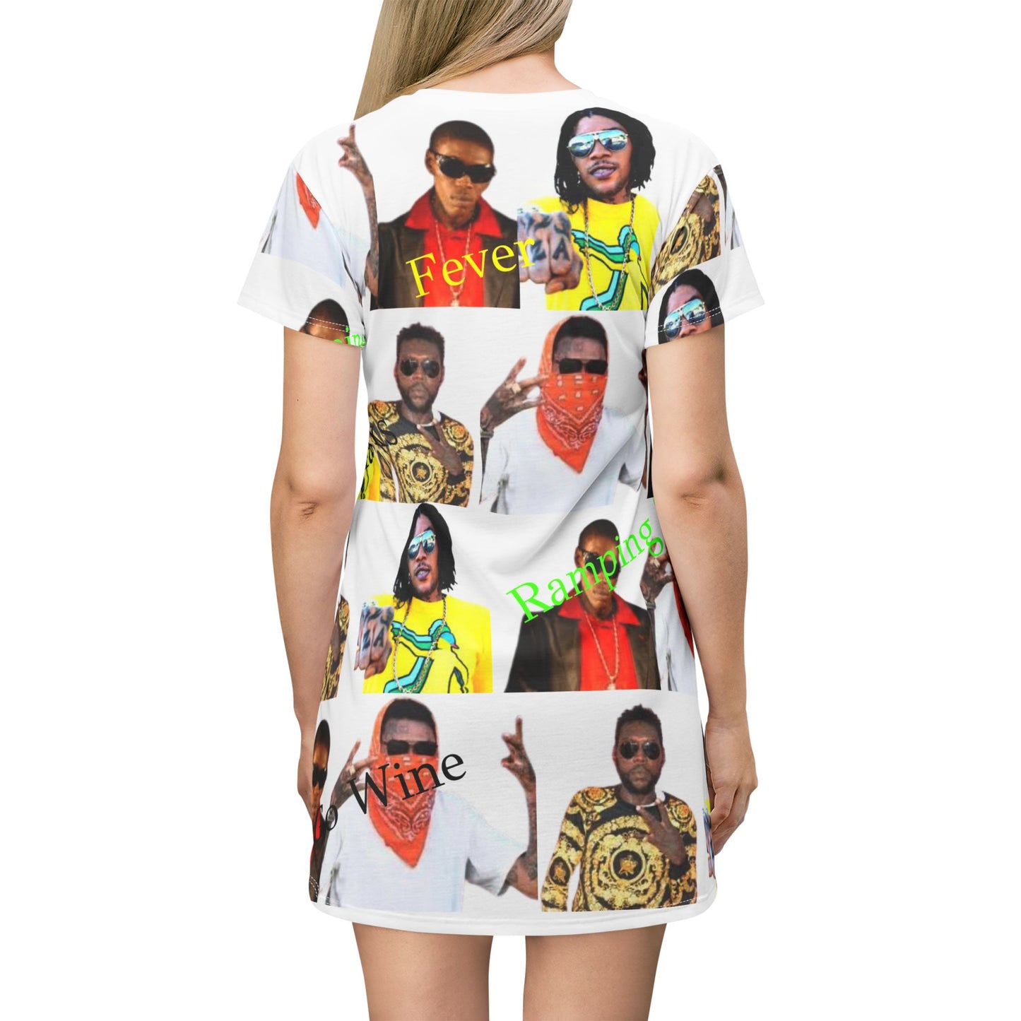 Vybz Kartel Pattern T-Shirt Dress (AOP)