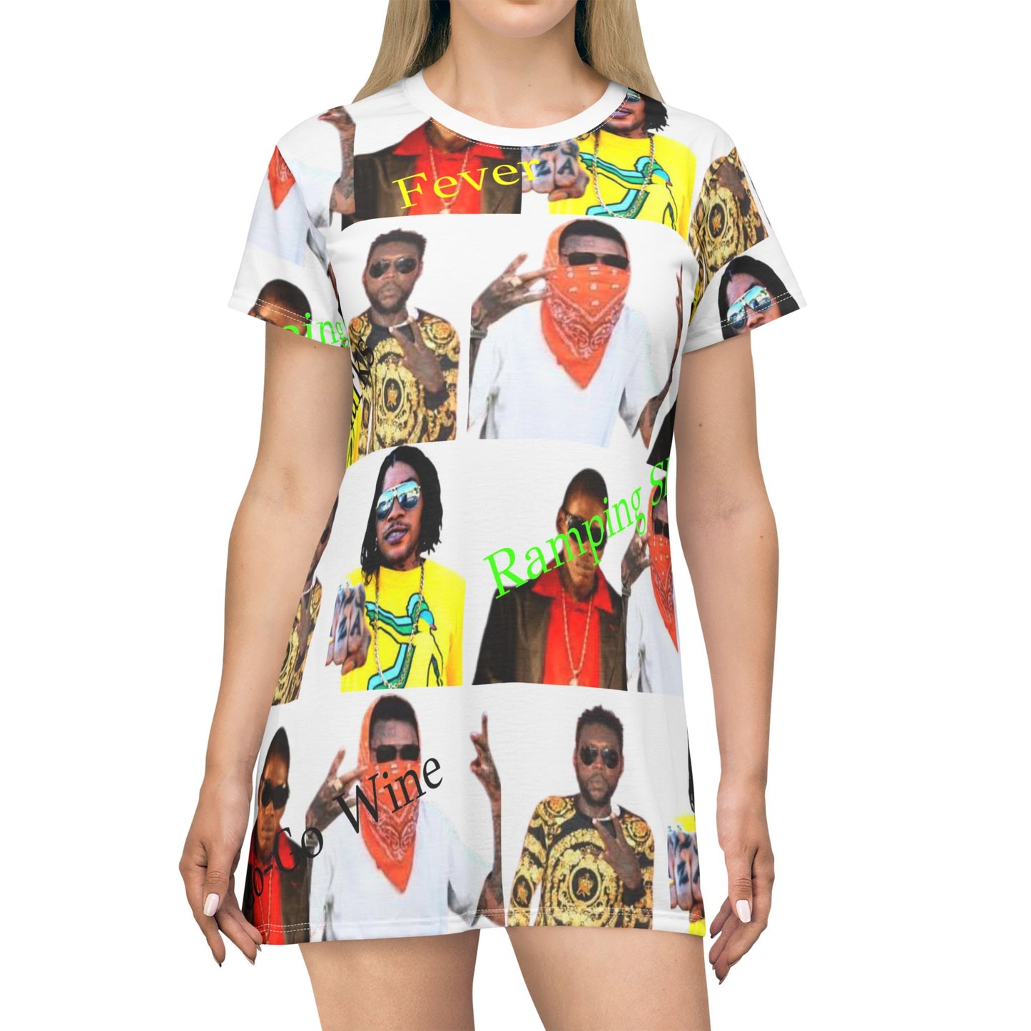 Vybz Kartel Pattern T-Shirt Dress (AOP)