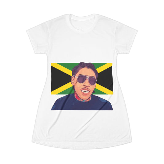 Vybz Kartel Jamaica Forever T-Shirt Dress (AOP)