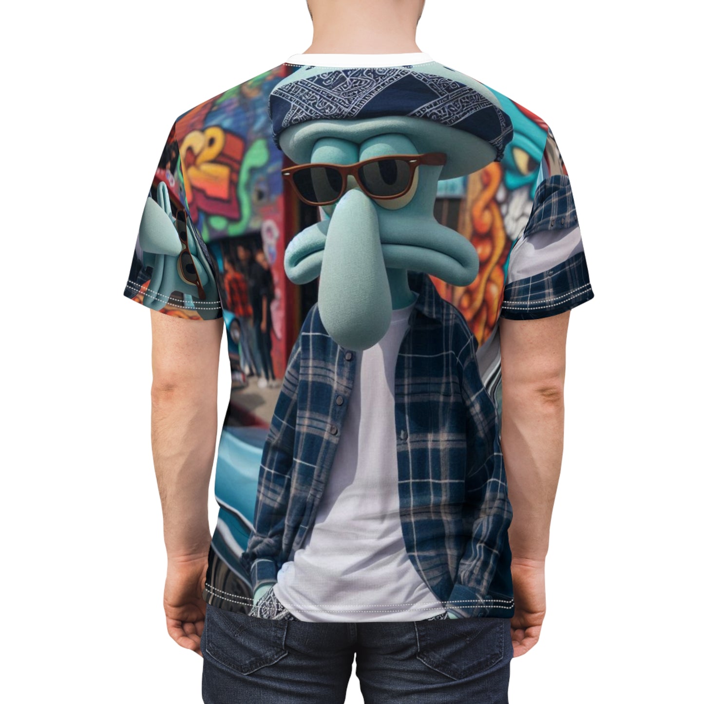 Snoop Dogg Style Squidward Unisex Cut & Sew Tee (AOP)